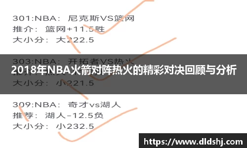 2018年NBA火箭对阵热火的精彩对决回顾与分析